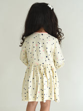 Load image into Gallery viewer, Campana Girls Asmira Swing Dress - Little Hearts Print - White &amp; Navy
