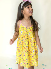 Load image into Gallery viewer, Campana Girls Julia Strappy Dress -Butterflies Print - Yellow
