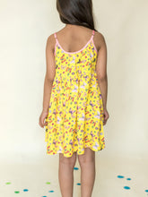 Load image into Gallery viewer, Campana Girls Julia Strappy Dress -Butterflies Print - Yellow
