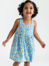 Load image into Gallery viewer, Campana Girls Amy Sleeveless Dress - Daisies Print - Powder Blue &amp; White
