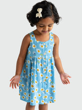 Load image into Gallery viewer, Campana Girls Amy Sleeveless Dress - Daisies Print - Powder Blue &amp; White
