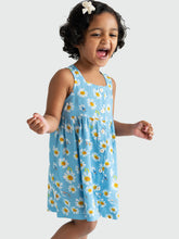 Load image into Gallery viewer, Campana Girls Amy Sleeveless Dress - Daisies Print - Powder Blue &amp; White
