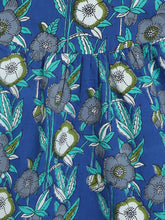 Load image into Gallery viewer, Campana Girls Ashley Frilly Sleeve Dress - Flower Stalk Print - Ink Blue &amp; Sea Green
