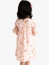 Load image into Gallery viewer, Campana Girls Ashley Frilly Sleeve Dress - Flower Scatter Print - Pink &amp; Multicolour
