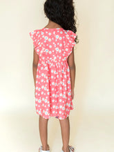 Load image into Gallery viewer, Campana Girls Frilly Dress - Pink Flowers, Pink Dress, Summer Dress, Frock, Print Dress
