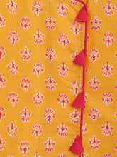 Load image into Gallery viewer, Campana Girls Papiha Lehenga Choli Set - Block &amp; Leheriya Print - Yellow &amp; Pink

