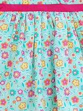 Load image into Gallery viewer, Campana Girls Floral Print Crossover Dress - Sea Green (CK30603), Blue Dress, Pink Print Dress, Print Dress, Summer Dress, Frock
