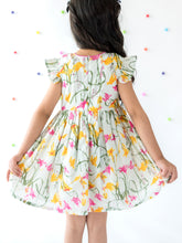 Load image into Gallery viewer, Campana Girls Ruby Crossover Dress - Watercolour Flower Print - White &amp; Multicolour
