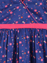 Load image into Gallery viewer, Campana Girls Ruby Crossover Style Dress - Baby Flower Print - Navy &amp; Pink
