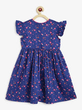 Load image into Gallery viewer, Campana Girls Ruby Crossover Style Dress - Baby Flower Print - Navy &amp; Pink
