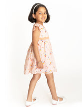 Load image into Gallery viewer, Campana Girls Ruby Crossover Dress - Flower Scatter Print - Baby Pink
