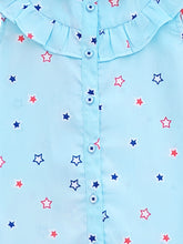 Load image into Gallery viewer, Campana Girls Star Print Tunic Dress - Sky Blue
