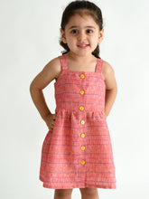 Load image into Gallery viewer, Campana Girls Lisa Bohemian Dress - Pastel Woven Stripe - Pink &amp; Multicolour
