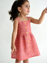 Load image into Gallery viewer, Campana Girls Lisa Bohemian Dress - Pastel Woven Stripe - Pink &amp; Multicolour
