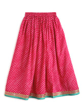 Load image into Gallery viewer, Campana Girls Koel Lehenga Set - Floral Block Print - Turquoise and Magenta
