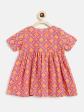 Load image into Gallery viewer, Campana Girls Zoe Dress - Small Jaal Print - Pink &amp; Yellow
