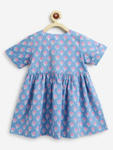 Load image into Gallery viewer, Campana Girls Zoe Dress - Small Flower Print - Grey &amp; Pink
