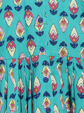 Load image into Gallery viewer, Campana Girls Asmi Dhoti Set - Flower Bud Print - Teal &amp; Ink Blue
