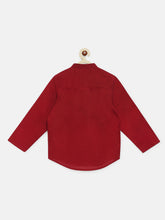 Load image into Gallery viewer, Campana Boys Amias Popover Shirt - Solid Textured - Deep Red
