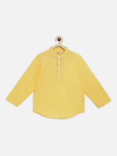 Load image into Gallery viewer, Campana Boys Amias Popover Shirt - Solid Textured - Sunny Yellow
