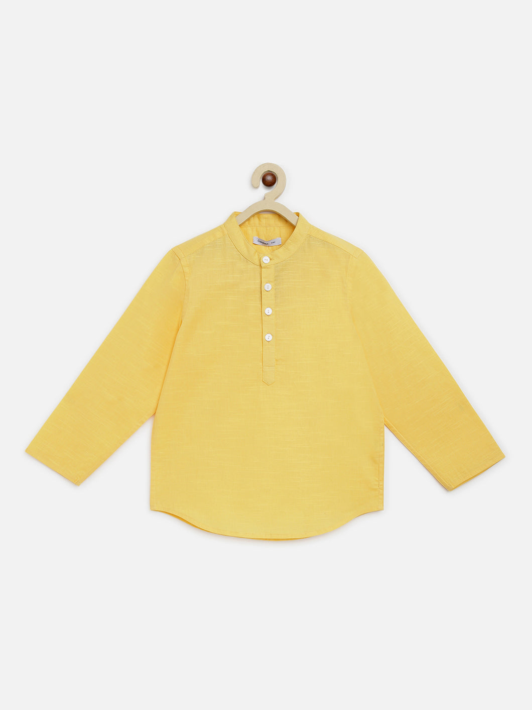 Campana Boys Amias Popover Shirt - Solid Textured - Sunny Yellow