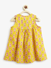 Load image into Gallery viewer, Campana Girls Revathi Kurta Pants Set - Booti Print - Mustard &amp; Peach
