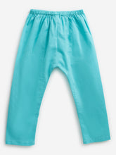 Load image into Gallery viewer, Campana Girls Revathi Kurta Pants Set - Small Petal Motif  - Lime &amp; Turquoise
