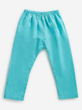 Load image into Gallery viewer, Campana Girls Revathi Kurta Pants Set - Small Petal Motif  - Lime &amp; Turquoise
