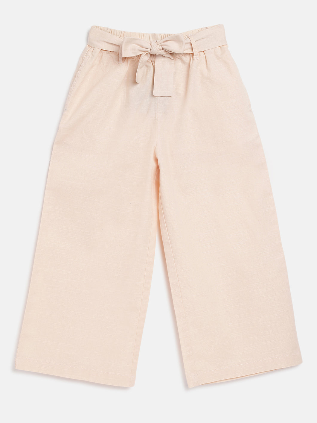 Campana Girls Chelsea Cotton Linen Culottes Trousers - Rose Beige