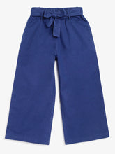 Load image into Gallery viewer, Campana Girls Chelsea 100% Cotton Culottes Trousers with Belt - Striking Blue
