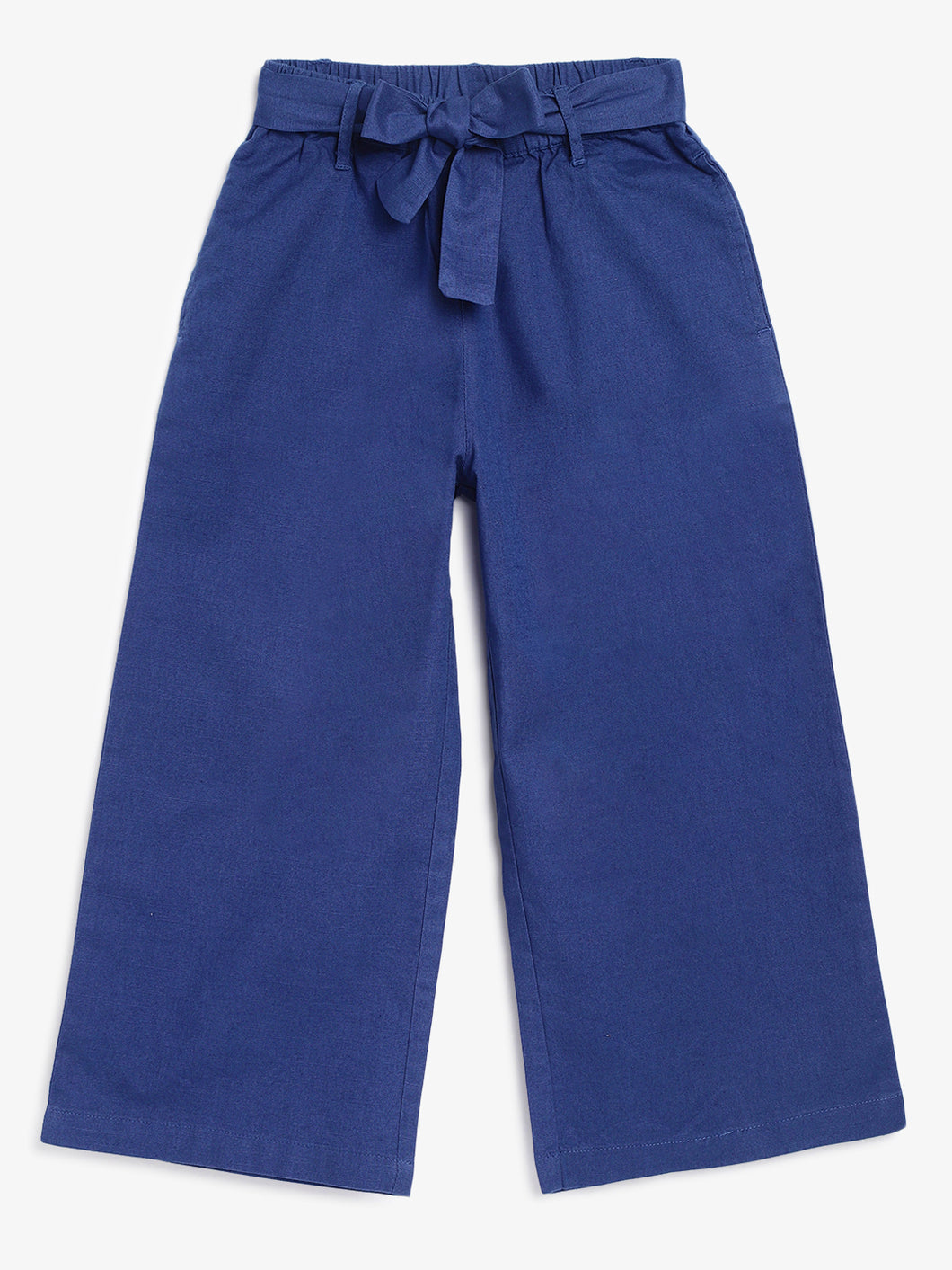 Campana Girls Chelsea 100% Cotton Culottes Trousers with Belt - Striking Blue