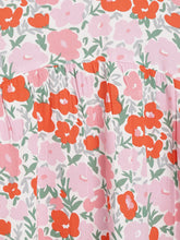 Load image into Gallery viewer, Campana Girls Zoya Flared Dress - Poppy Flower Print - Orange &amp; Pink
