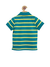 Load image into Gallery viewer, Campana Boys Barcode Stripe Polo T- Shirt -  Green, Yellow, White (CK50108)
