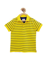 Load image into Gallery viewer, Campana Boys Breton Stripe Polo T-Shirt - Yellow &amp; Navy (CK50114)
