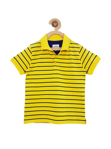 Campana Boys Breton Stripe Polo T-Shirt - Yellow & Navy (CK50114)