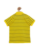 Load image into Gallery viewer, Campana Boys Breton Stripe Polo T-Shirt - Yellow &amp; Navy (CK50114))
