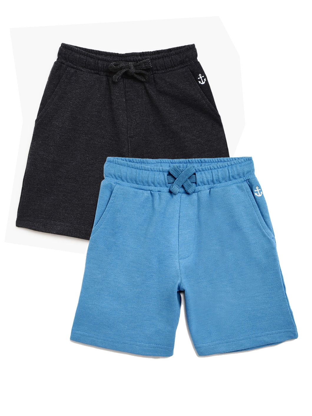 Campana Boys Larry Pack of 2 Shorts - French Blue + Charcoal