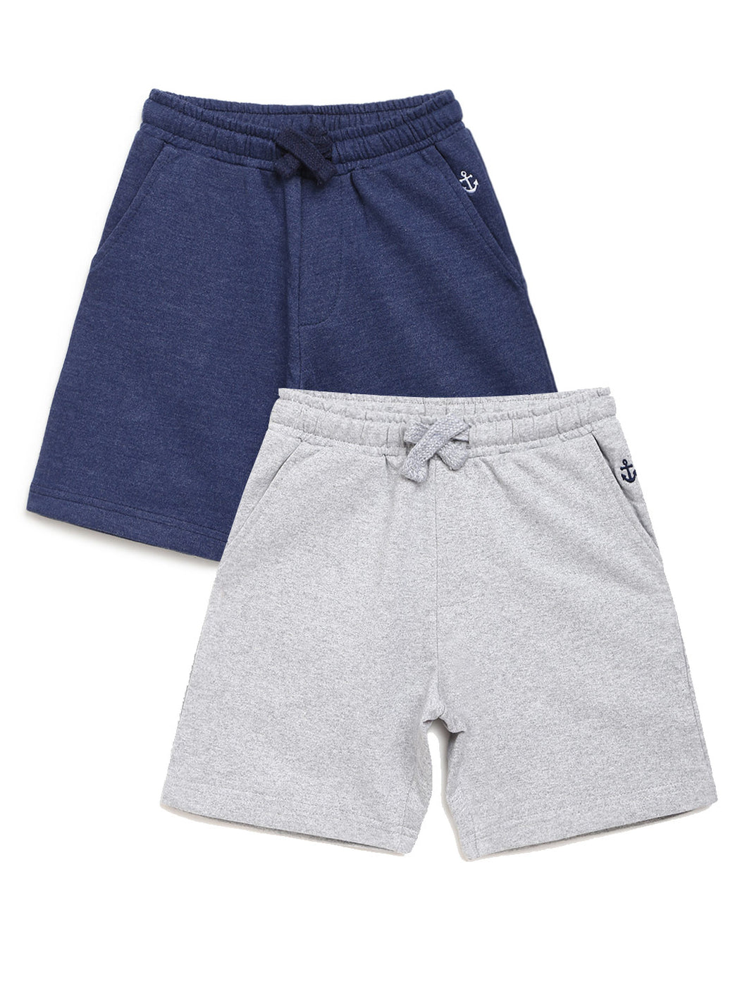 Campana Boys Larry Pack of 2 Shorts - Denim Melange + Light Grey