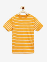 Load image into Gallery viewer, Campana Boys Pack of Two Kobe Striped Round Neck T-Shirts - French Blue and Tuscan Yellow
