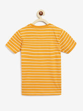 Load image into Gallery viewer, Campana Boys Pack of Two Kobe Striped Round Neck T-Shirts - French Blue and Tuscan Yellow
