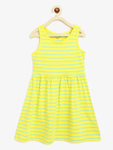 Load image into Gallery viewer, Campana Girls Pack of Two Grace Striped Fit &amp; Flare Dress - Canary Yellow &amp; Lime Green
