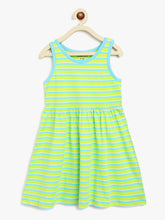 Load image into Gallery viewer, Campana Girls Pack of Two Grace Striped Fit &amp; Flare Dress - Canary Yellow &amp; Lime Green
