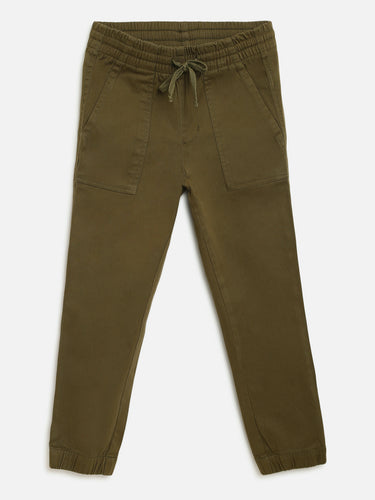 Campana Boys Andre Jogger Pants - Olive Green, Green Pant, Boys Pant (CK507D2)