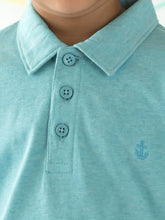 Load image into Gallery viewer, Campana Boys Niko Melange Polo T-Shirt  - Ice Blue
