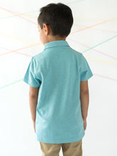 Load image into Gallery viewer, Campana Boys Niko Melange Polo T-Shirt  - Ice Blue
