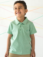 Load image into Gallery viewer, Campana Boys Niko Melange Polo T-Shirt - Mint Green
