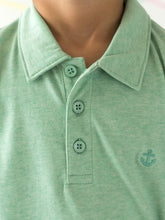 Load image into Gallery viewer, Campana Boys Niko Melange Polo T-Shirt - Mint Green
