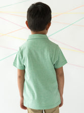 Load image into Gallery viewer, Campana Boys Niko Melange Polo T-Shirt - Mint Green
