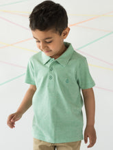 Load image into Gallery viewer, Campana Boys Niko Melange Polo T-Shirt - Mint Green
