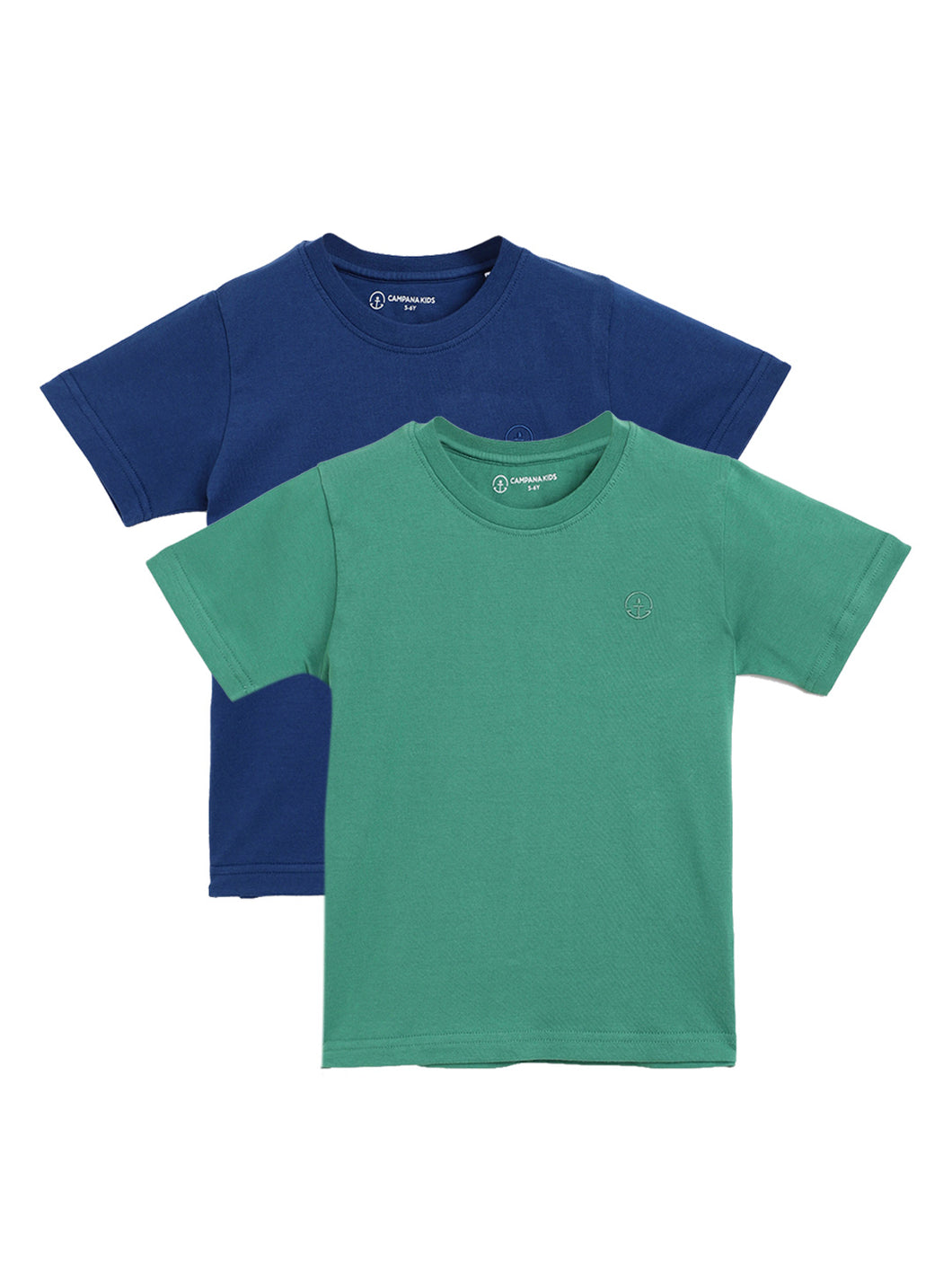 Campana Boys Luis Short Sleeve Round Neck T-Shirt - Pack of 2 - Green & Blue